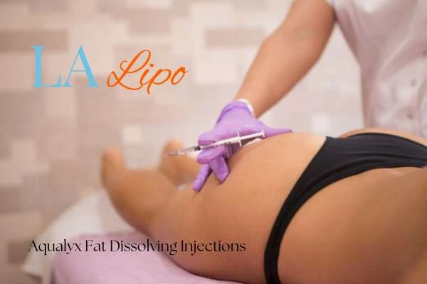 Woman having fat dissolving injections Weymouth on thighs